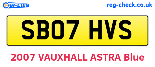 SB07HVS are the vehicle registration plates.