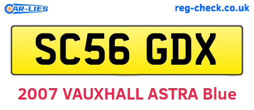 SC56GDX are the vehicle registration plates.