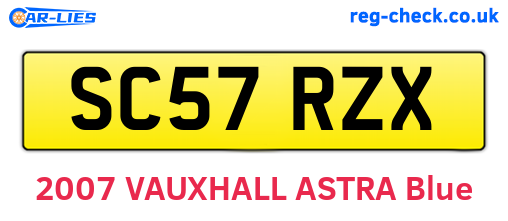 SC57RZX are the vehicle registration plates.