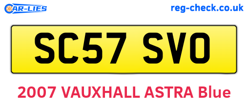 SC57SVO are the vehicle registration plates.