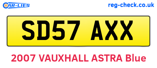 SD57AXX are the vehicle registration plates.