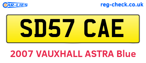 SD57CAE are the vehicle registration plates.