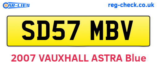 SD57MBV are the vehicle registration plates.