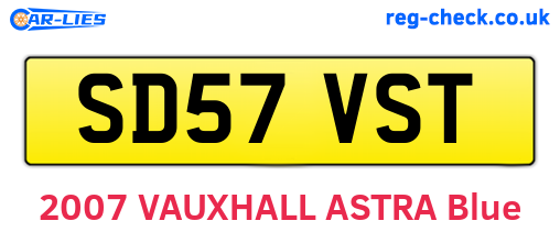 SD57VST are the vehicle registration plates.