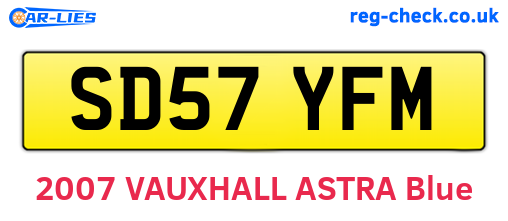 SD57YFM are the vehicle registration plates.