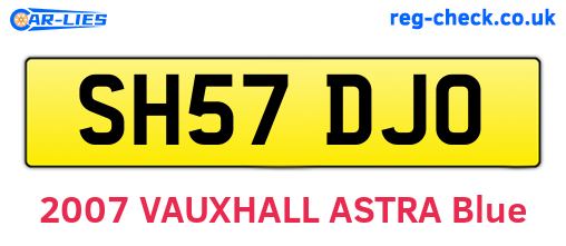 SH57DJO are the vehicle registration plates.
