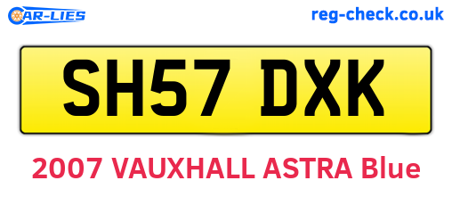 SH57DXK are the vehicle registration plates.