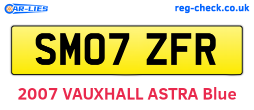 SM07ZFR are the vehicle registration plates.
