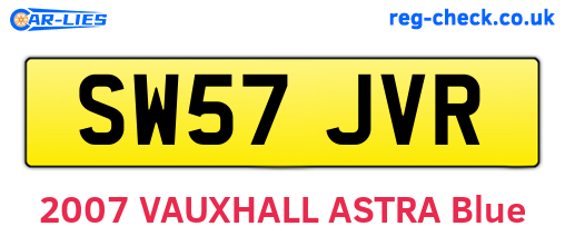 SW57JVR are the vehicle registration plates.