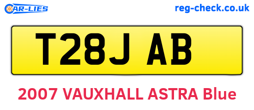T28JAB are the vehicle registration plates.
