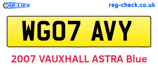 WG07AVY are the vehicle registration plates.