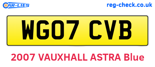 WG07CVB are the vehicle registration plates.