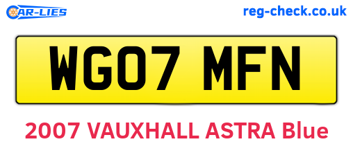 WG07MFN are the vehicle registration plates.
