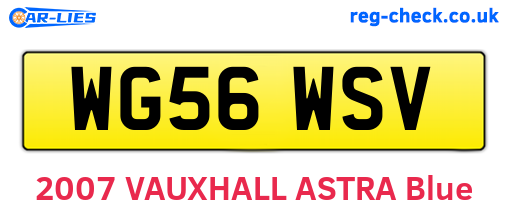 WG56WSV are the vehicle registration plates.