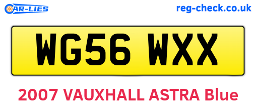 WG56WXX are the vehicle registration plates.