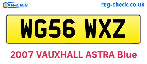 WG56WXZ are the vehicle registration plates.