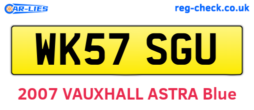 WK57SGU are the vehicle registration plates.