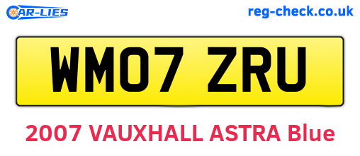 WM07ZRU are the vehicle registration plates.