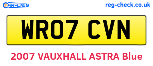WR07CVN are the vehicle registration plates.