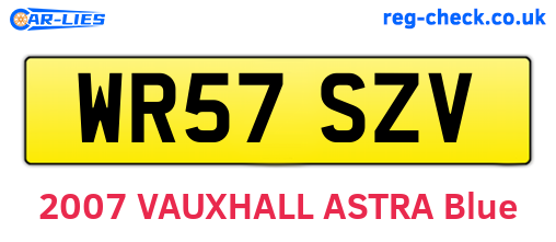 WR57SZV are the vehicle registration plates.