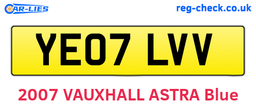 YE07LVV are the vehicle registration plates.