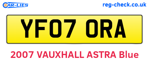 YF07ORA are the vehicle registration plates.