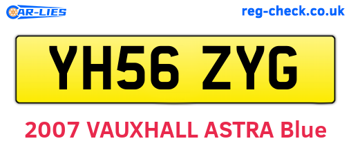 YH56ZYG are the vehicle registration plates.