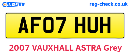 AF07HUH are the vehicle registration plates.