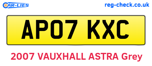 AP07KXC are the vehicle registration plates.
