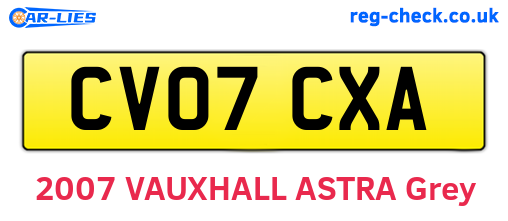 CV07CXA are the vehicle registration plates.