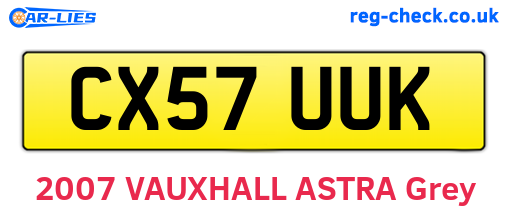 CX57UUK are the vehicle registration plates.