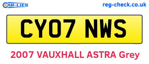 CY07NWS are the vehicle registration plates.