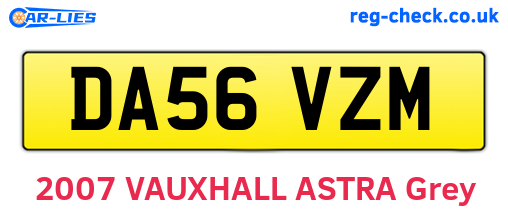DA56VZM are the vehicle registration plates.
