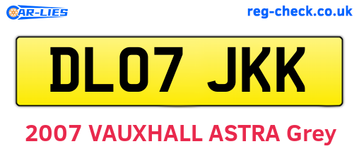 DL07JKK are the vehicle registration plates.
