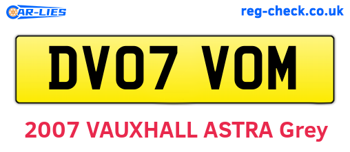 DV07VOM are the vehicle registration plates.