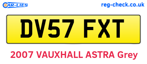 DV57FXT are the vehicle registration plates.