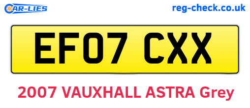 EF07CXX are the vehicle registration plates.