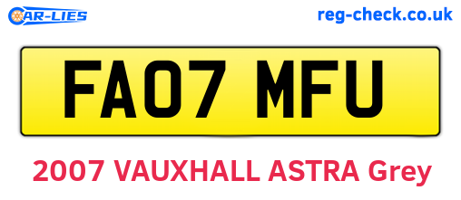 FA07MFU are the vehicle registration plates.