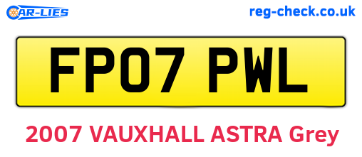 FP07PWL are the vehicle registration plates.