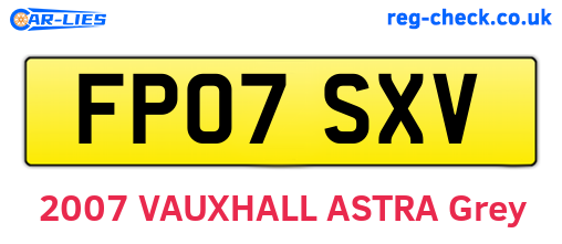 FP07SXV are the vehicle registration plates.