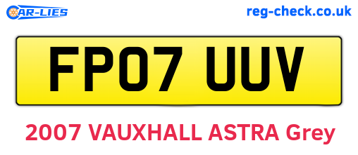 FP07UUV are the vehicle registration plates.