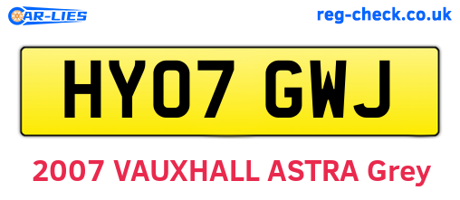 HY07GWJ are the vehicle registration plates.