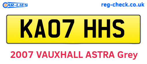 KA07HHS are the vehicle registration plates.