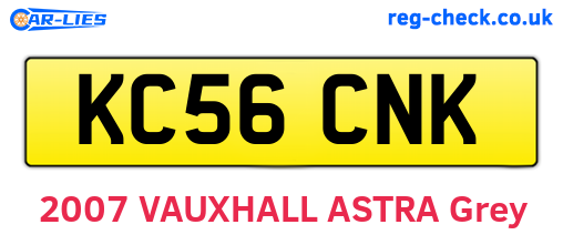 KC56CNK are the vehicle registration plates.