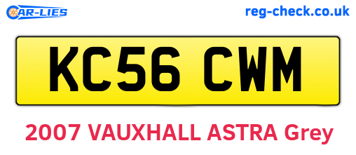 KC56CWM are the vehicle registration plates.