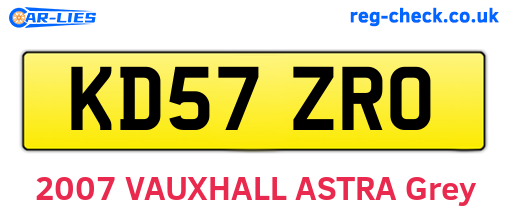 KD57ZRO are the vehicle registration plates.
