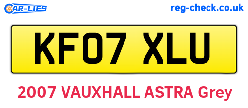 KF07XLU are the vehicle registration plates.
