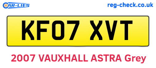 KF07XVT are the vehicle registration plates.