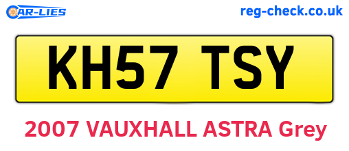 KH57TSY are the vehicle registration plates.