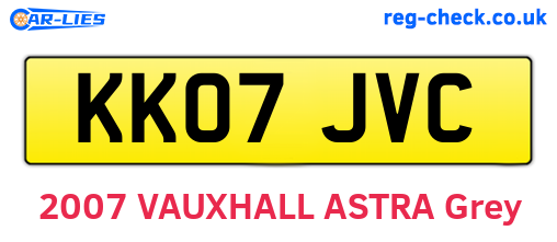 KK07JVC are the vehicle registration plates.